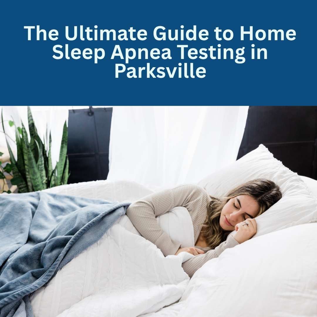 Man using home sleep apnea test kit in bedroom — guide to sleep apnea testing in Parksville.